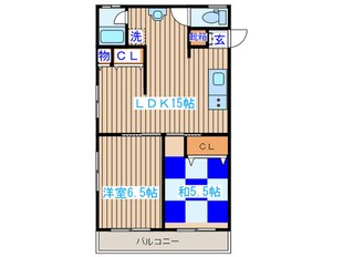 ピ－スフル石川の物件間取画像